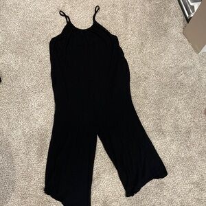 Black Wide-Leg Spaghetti Strap Jumpsuit for Women